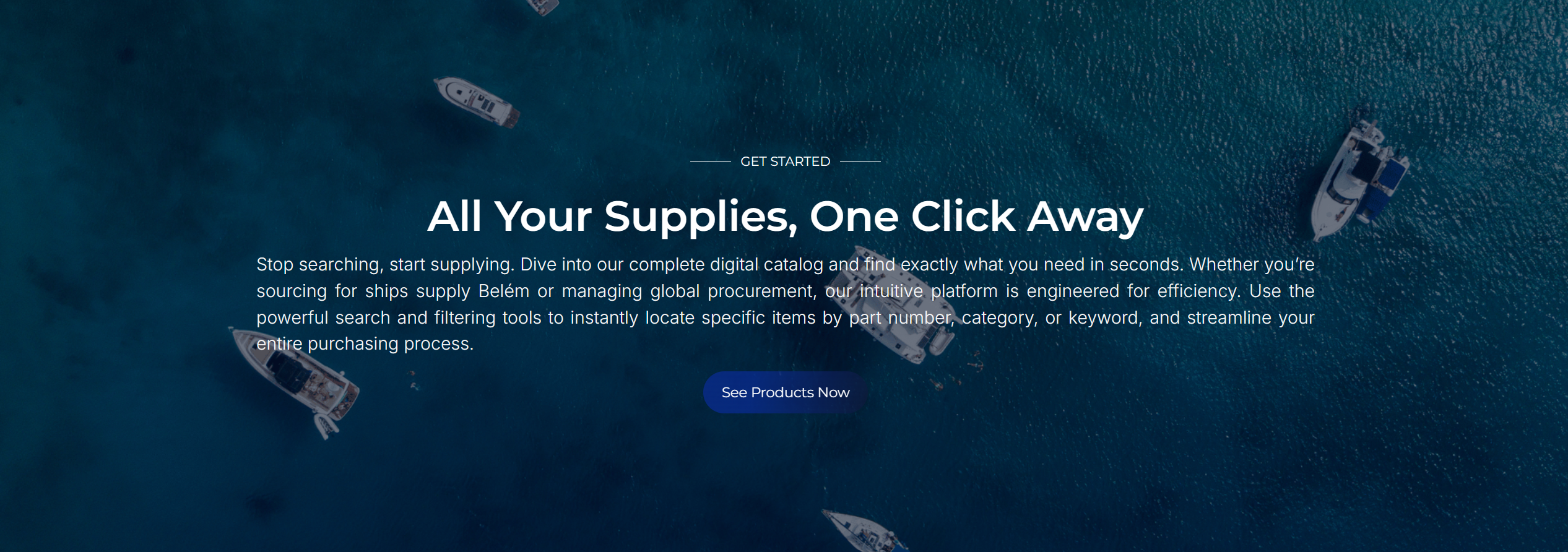 Trecho do site SSBG com catálogo digital e chamada de produtos